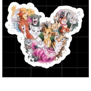 Disney cats mouse head waterproof vinyl sticker 6 inch